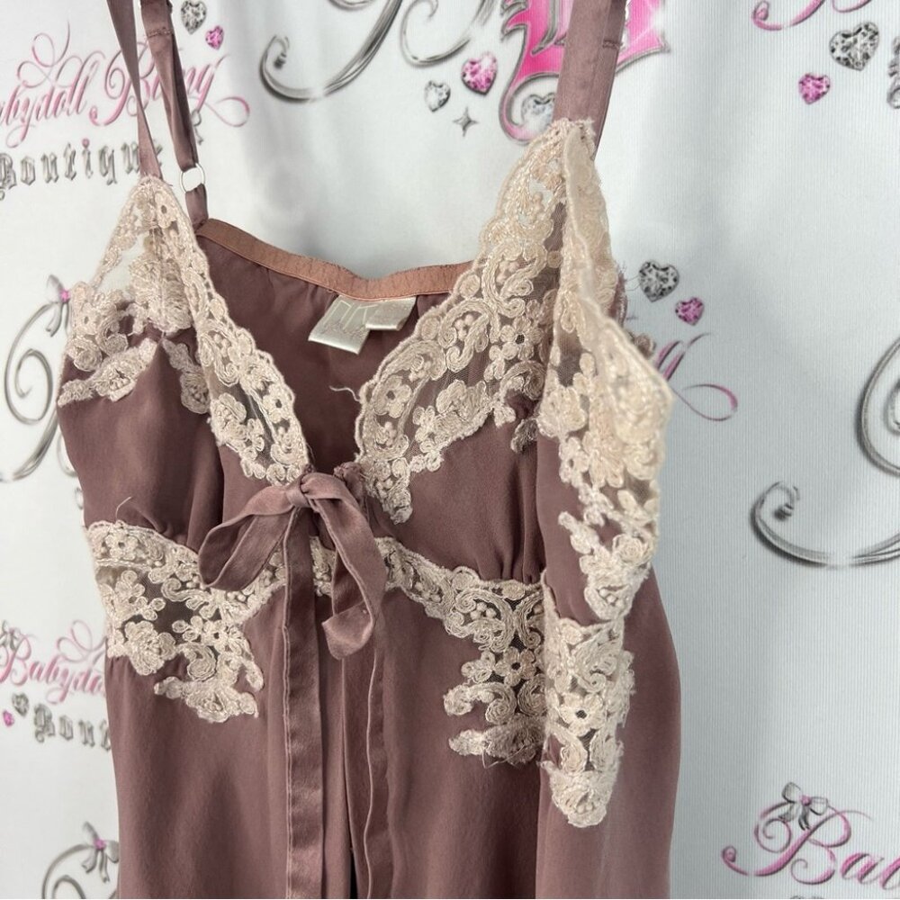 Nk Imode Dress Lacie Lace Trimmed Brown Chemise Pink Blush Pink — image 3 of 8